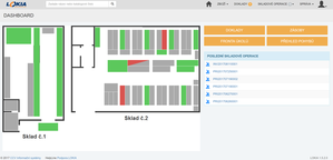 Dashboard skladového systému LOKIA WMS při průběžné inventuře